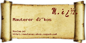 Mauterer Ákos névjegykártya